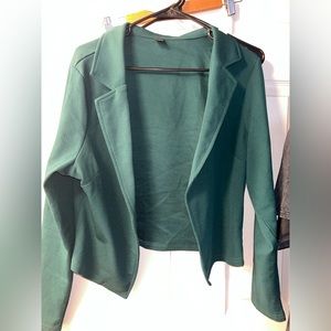 Green blazer shorter length